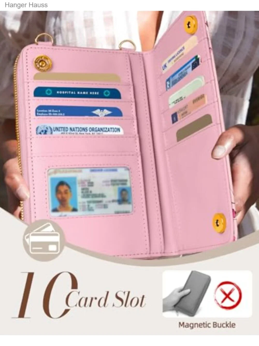 Leather Crossbody Bag for Women Cell Phone Wallet Purse with Adjustable Strap